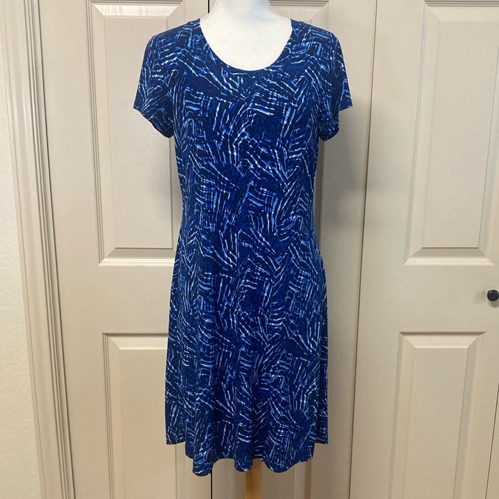 Chico’s Easywear Short Sleeve Print Dress Size 1 or M